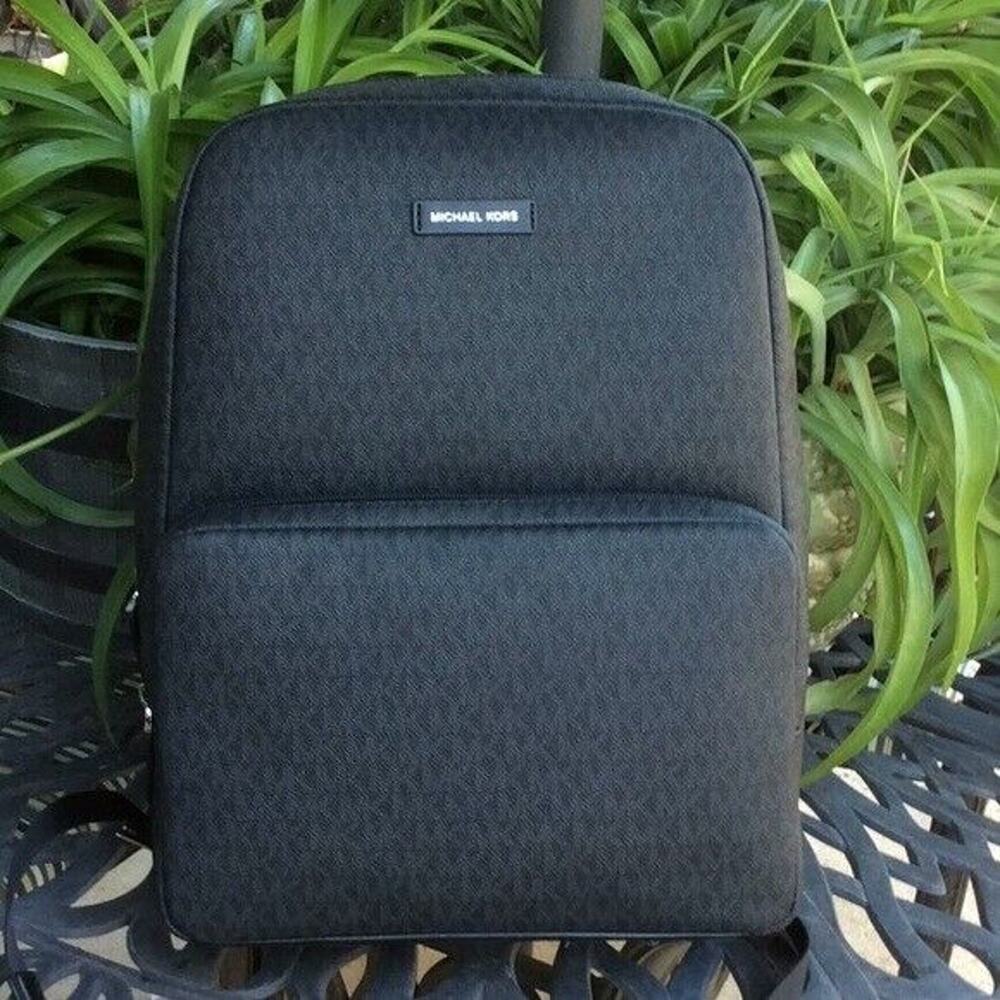 Michael Kors Bryant Black Pebbled Leather Backpack